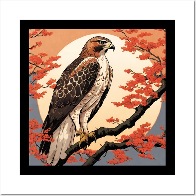 Red Tailed Hawk as A Legend Bird Birdwatching Lover Wall Art by DaysuCollege